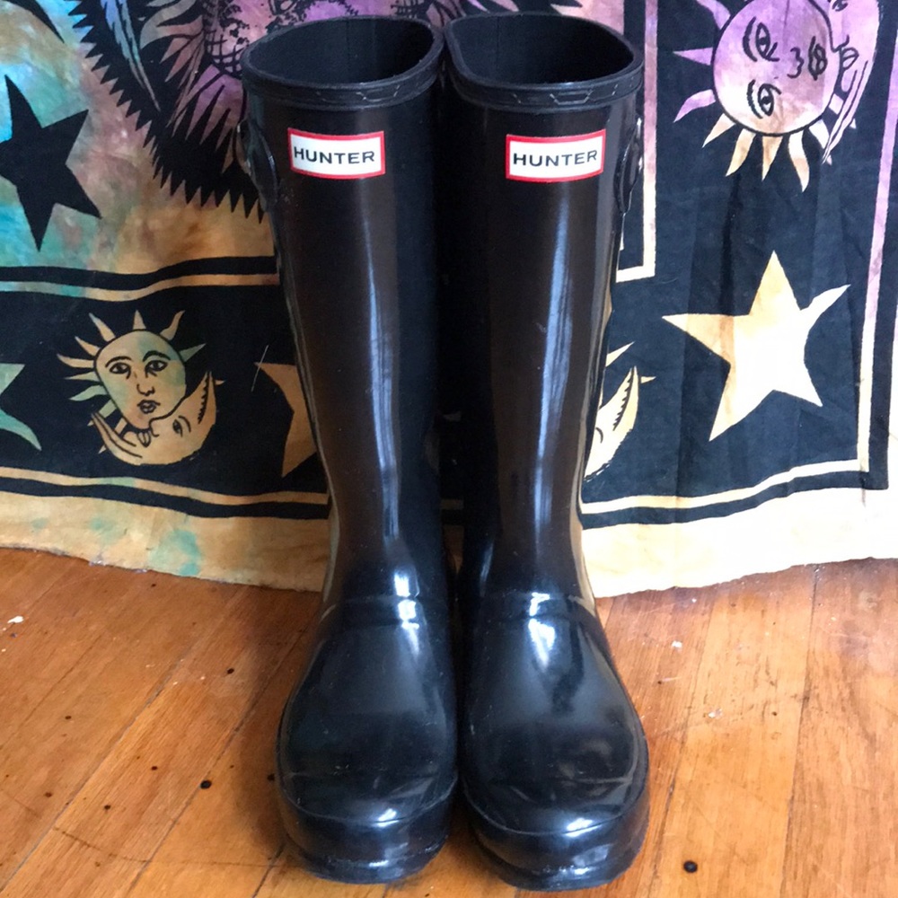 Black Hunter Rain Boots - Kids version, Women’s 6